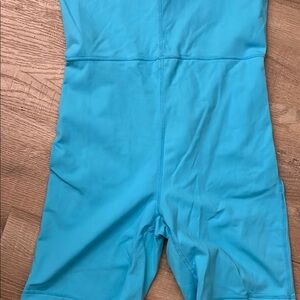 autome | Pants & Jumpsuits | Blue Womens Jumpsuit Spag Strap 7 Inseam ...
